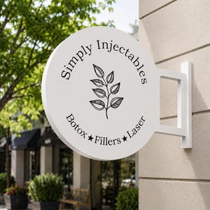 Blade Sign, Outdoor Hanging  Sign , Round Double sided Wall Mounted  for business Storefront