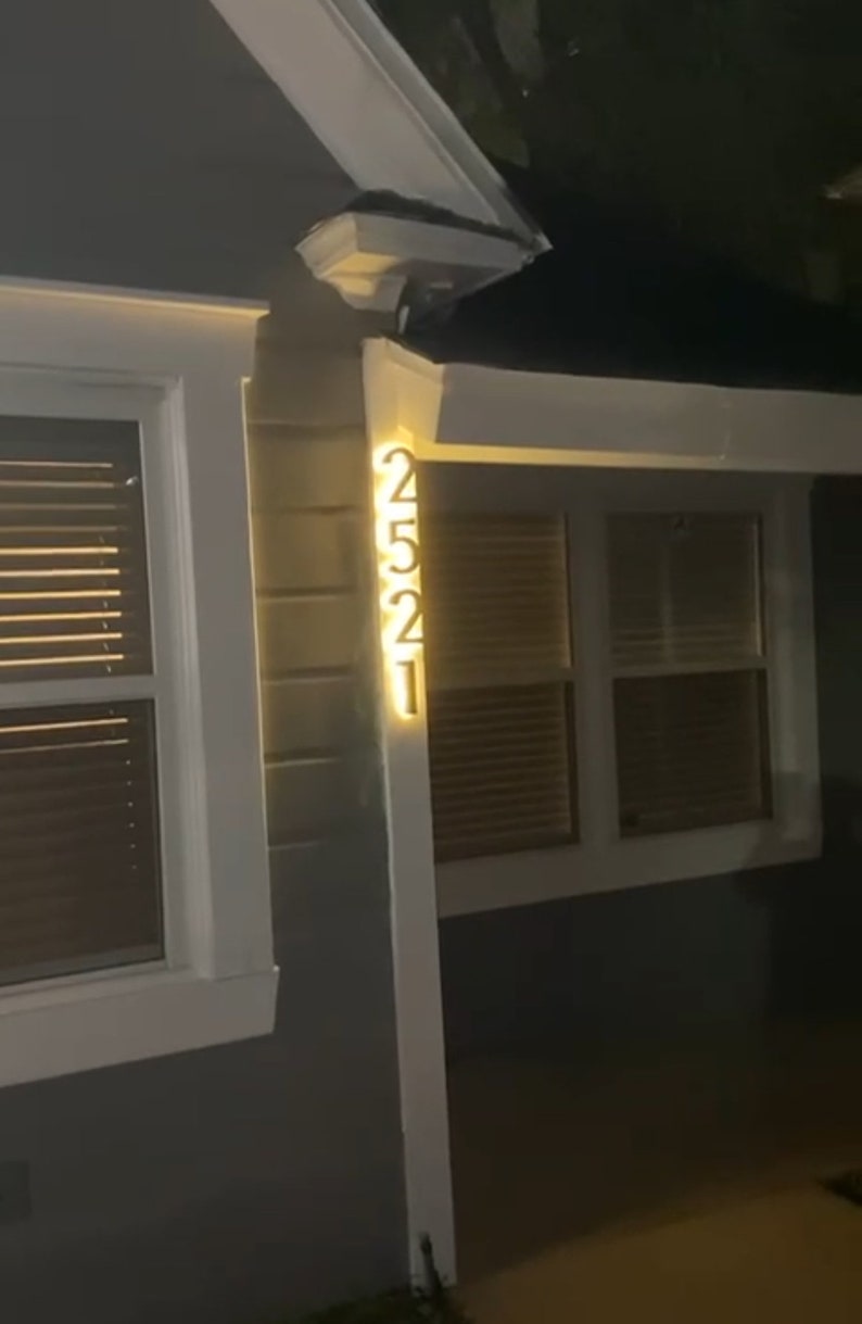 Custom 3D Metal LED Backlit House Number Sign - Etsy Canada