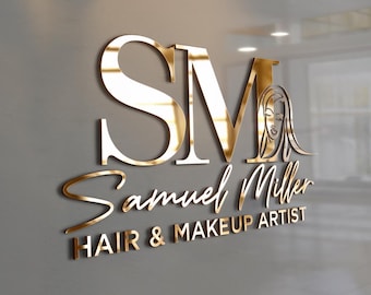 Custom 3D Business Logo Sign: Laser Cut Salon Sign