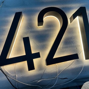 Metal LED Backlit House Numbers: Custom Illuminated Address Sign