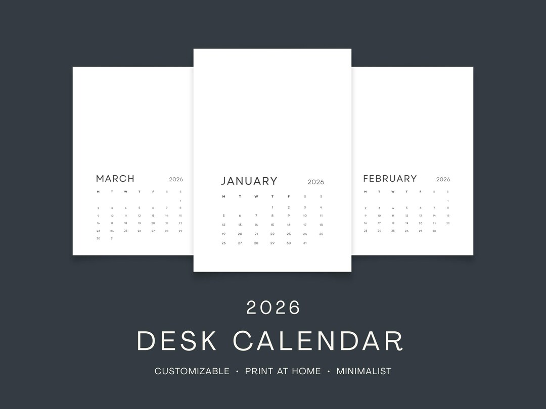 2026 DIY Desk Calendar Printable: Minimalist A6 Design (PDF Download ...