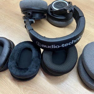 Ear pads earpads ear cushions replacement accessories Audio-Technica ATH m20, m30x, m40x, m50x, M50xbt Leather Velour Velvet Memory foam
