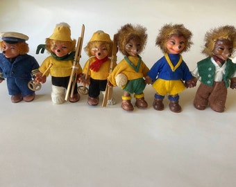 Collection Hedgehog Boy DDR East Germany Rubber Toy Action figure 1960s Vintage Rare