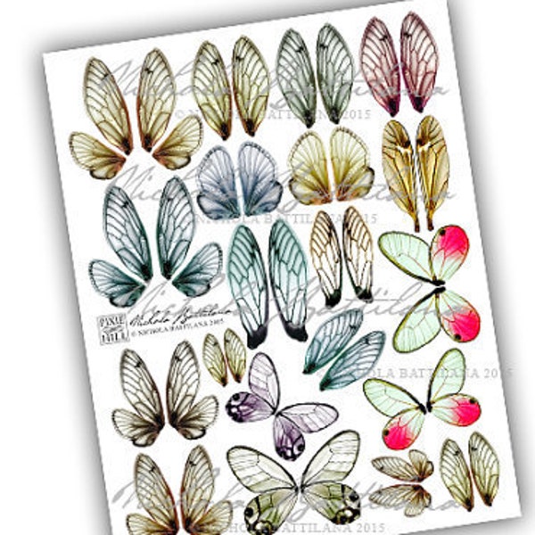 Fairy Wings Digital Download Collage Sheet PDF