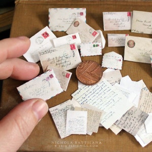 Miniature Vintage Mail - PDF collage sheet download