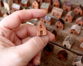 2 Minature Clay Houses - Randomly picked