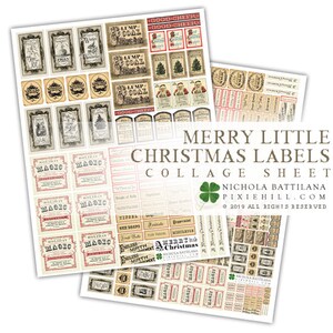 A Merry Little Christmas Labels - 2 PDF Collage Sheet Download - Etsy