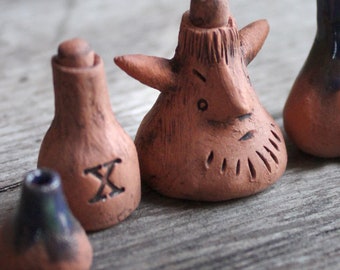 Miniature Fairy Potion Pots / Clay Goblin Poison Pots - Set No. 11