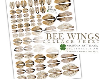 Bumblebee Wings Digital Download Collage Sheet PDF