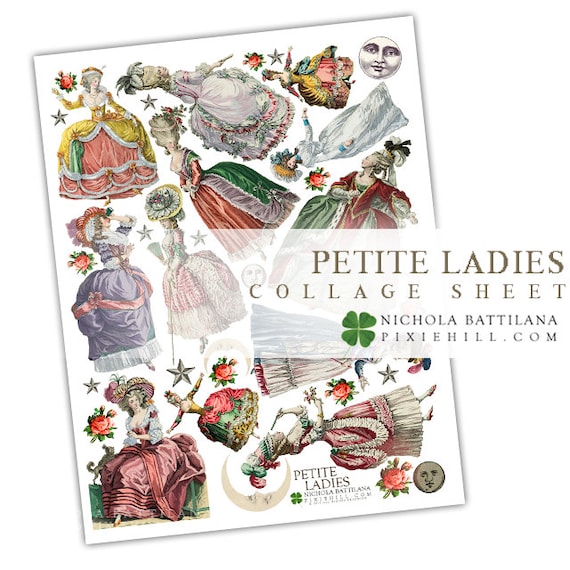 Petite Ladies - PDF collage sheet download