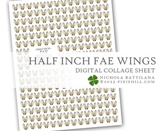 Half Inch Fae Wings Digital Download Collage Sheet PDF Faerie Fairy
