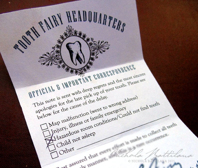Miniature Tooth Fairy Letter PDF Collage Sheet Download Thank Etsy