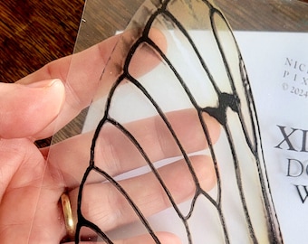 XLarge Double Fae Fairy Cicada Wings on Transparency Collage Sheet - Very Big Oversized - Full Sheet