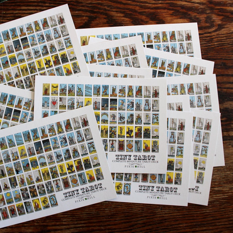 Uncut 2nds 5 or 12 Sheets Cut-Your-Own Full Tarot Deck of 78 Minor and Major Arcana image 2