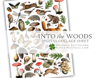 Into The Woods - Digital Collage Sheet PDF Download