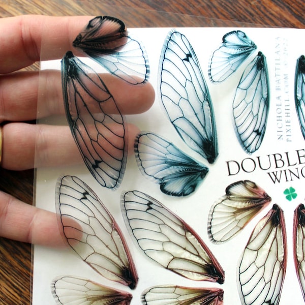 Double Wings Transparency Collage Sheet - Cut Your Own