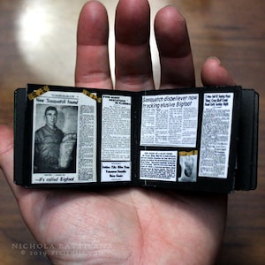 BIGFOOT SCRAPS Digital Collage Sheet PDF Download miniature newspaper scraps, pictures and more