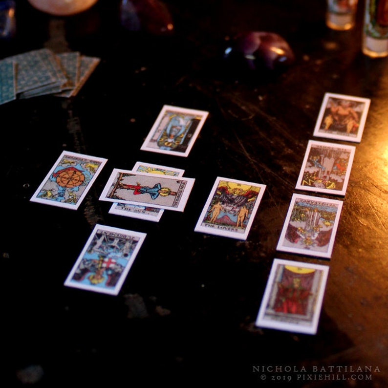 22 Cards Major Arcana Miniature Tarot Deck image 7