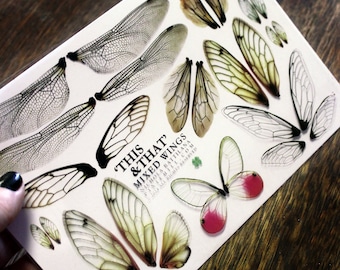 This & That Variety of Mixed Wings on Transparency Collage Sheet - Cut Your Own
