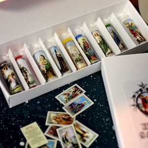 Holy Saints - Set of 9 Miniature Spiritual Saint Novena Prayer/Spell Candles