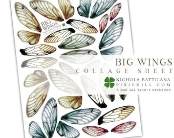 BIG Fairy Wings Digital Collage Sheet
