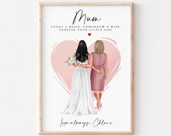 Lámina personalizada para la madre de la novia, regalo de boda