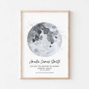 Custom Moon Phase Print, The Day You Became My Mummy, Mother's Day Moon Phase Print, Special Date, On The Day You Were Born MOON1