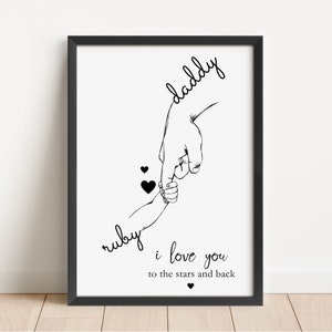 Custom Father&#39;s Day Gift, Personalised Dad Print, Custom Family Name Artwork
