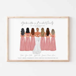 Personalised Wedding gift, Bridesmaid Print, Bridesmaid gift, Bridal Party gift, Bride Gift, Custom bridal party print,