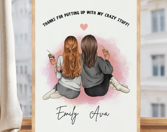Personalised Best Friend Print, Best Friend Gift, Christmas Gift For Best Friend, Quote Friend Print
