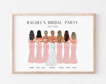 Benutzerdefinierte Brautparty Print, personalisiertes Brautjungferngeschenk