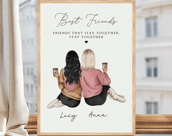 Personalised Best Friend Print, Best Friend Gift, Gift For Her, Christmas Keepsake For Her