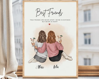 Best Friend Gift, Personalised Best Friend Print
