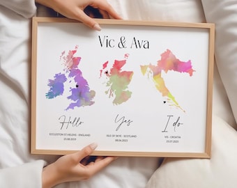 Stampa mappa personalizzata per coppie, regalo di anniversario