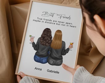 Personalised Best Friend Print, Friendship Keepsake, Best Friend Gift, Birthday Gift for Her, Best Friend Keepsake Print