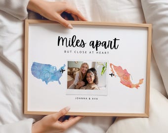 Custom Map Print, Long Distance Friendship Gift