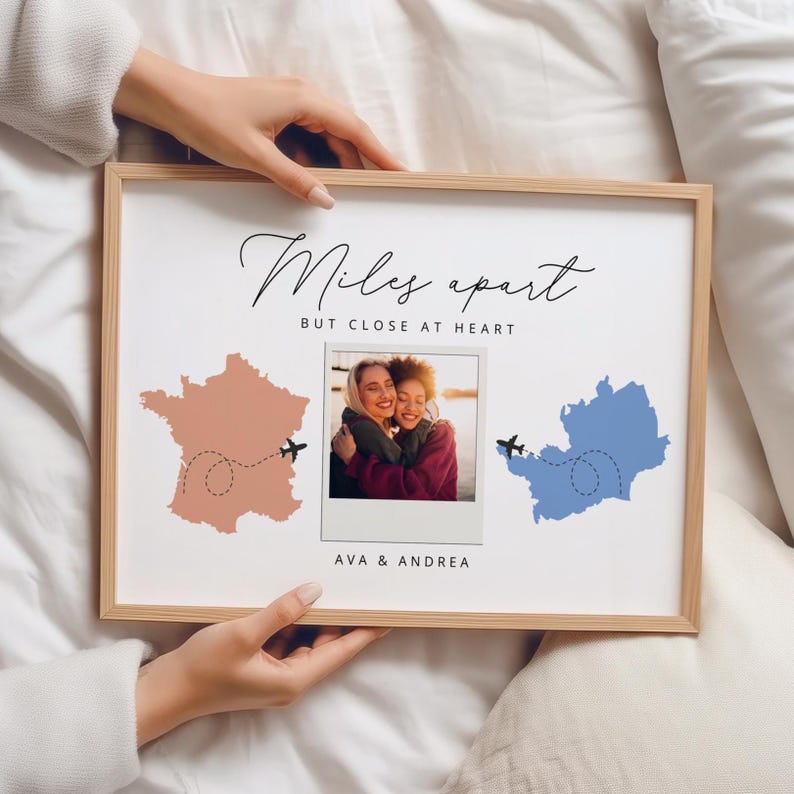 Custom Friendship Map Print, Long Distance Gift - Etsy