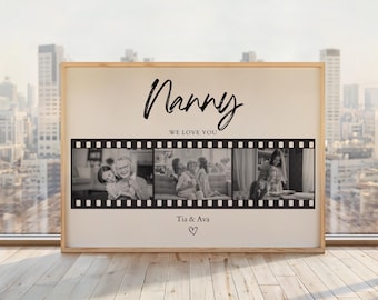 Custom Photo Print Gift For Nanny, Grandma Filmstrip Art