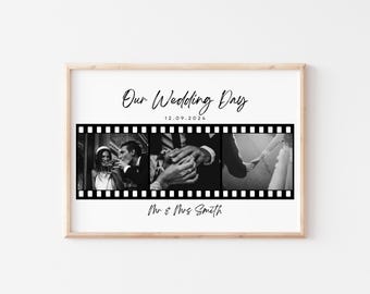 Personalized Wedding Photo Film Print, Anniversary Keepsake
