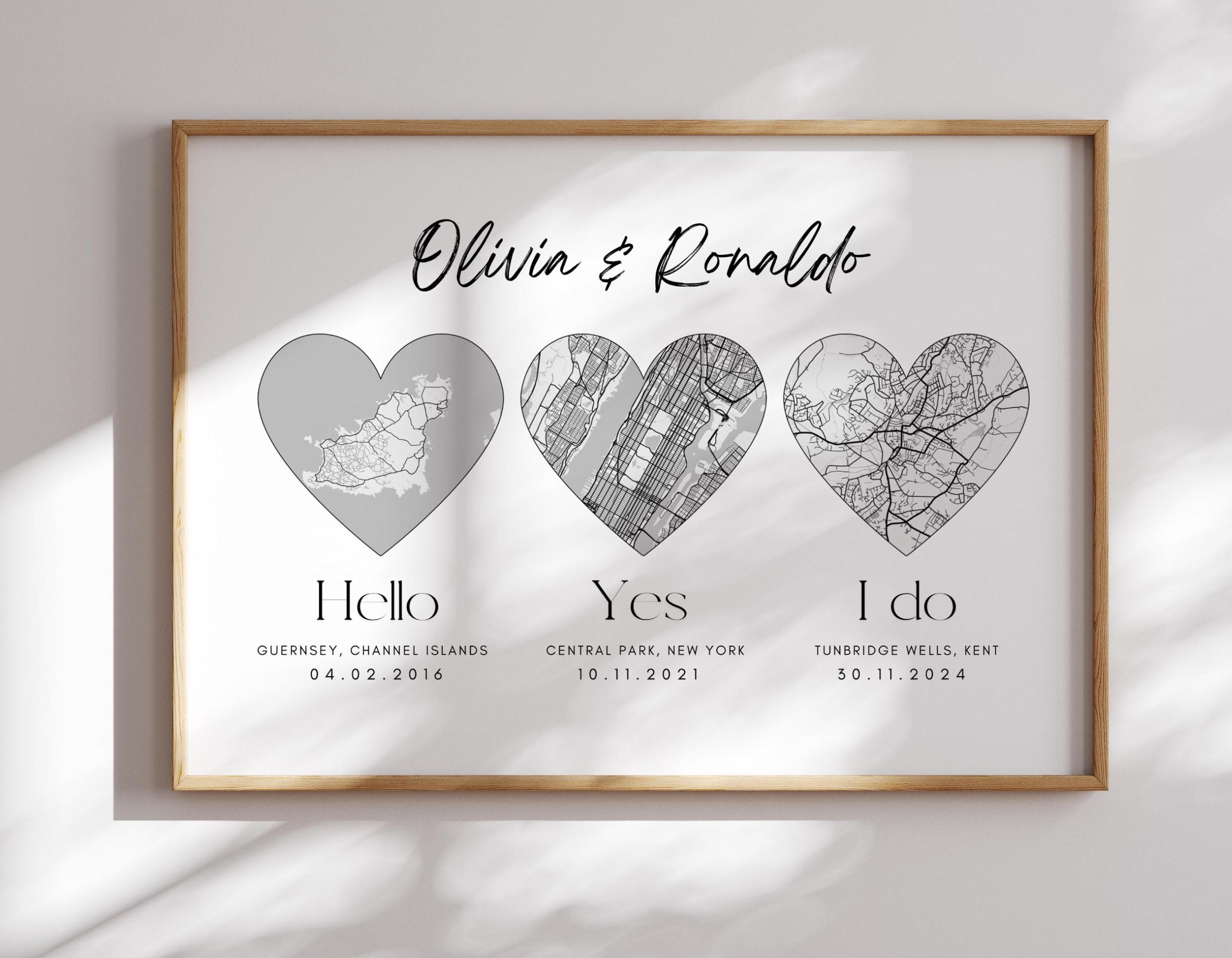 Custom Heart Map Custom Heart Map Wedding Print, Couples Anniversary Gift - Etsy