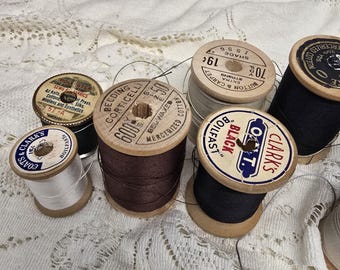 Vintage Wooden Spools for Crafting projects with thread.          #5