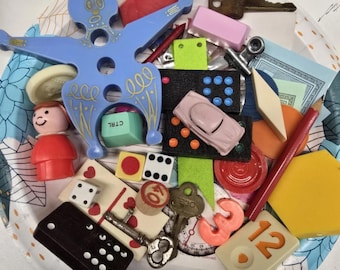 Found Object & Game pieces lot for Mixed Media Assemblage Art