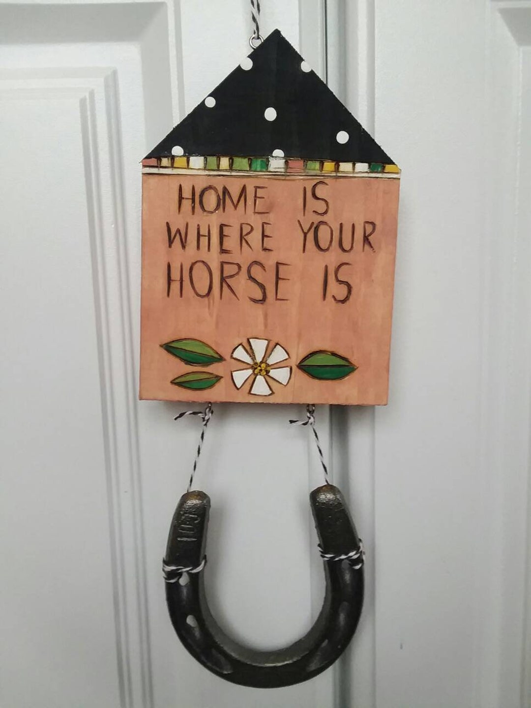 Wood Burned HORSE Horseshoe NURSERY ART Wall Hanging. Upcycled Etsy