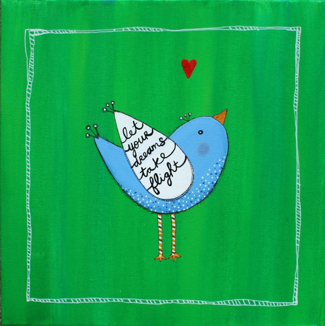 Bird Painting NURSERY ART With Inspirational Quote Baby Shower ...
