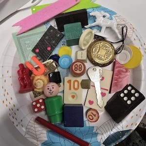 Found Object & Game pieces lot for Mixed Media Assemblage Art