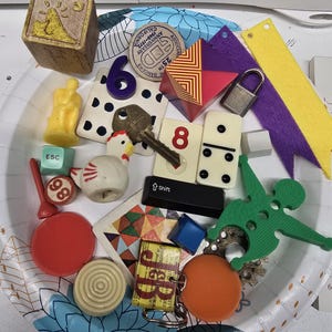 Found Object & Game pieces lot for Mixed Media Assemblage Art