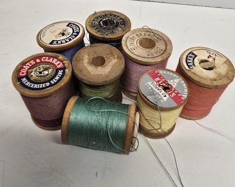 Vintage Wooden Spools for Crafting projects with thread.         3