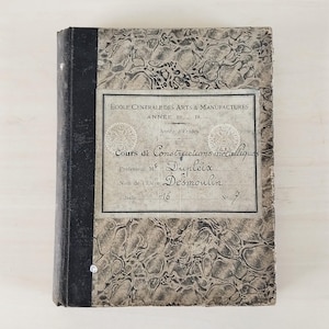 Quaderno di esercizi francese d'epoca, anni '40/'50Quaderno di esercizi, Libro d'epoca, Effimere d'epoca