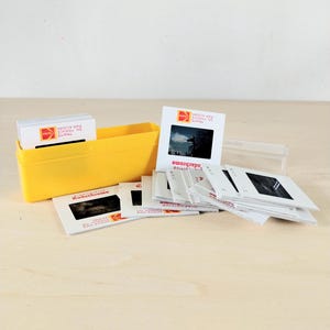 Diapositivas antiguas en caja, diapositivas Kodak antiguas, diapositivas del zoológico, diapositivas retro, diapositivas para proyector de 35 mm, 1974