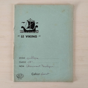 Cahier d'exercices français vintage, cahier d'exercices vintage, cahier d'écolier vintage, éphémères vintage, constellation
